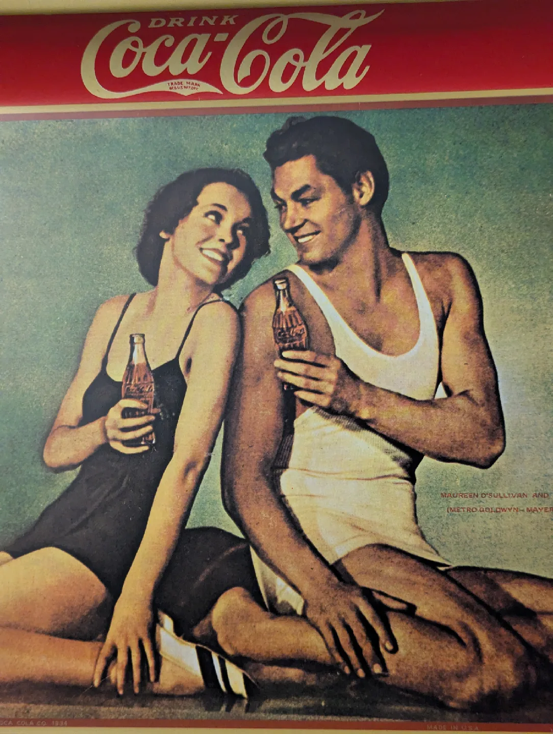 Vintage 1970s Coca-Cola Serving Tray Johnny Weismuller image indicator(5)