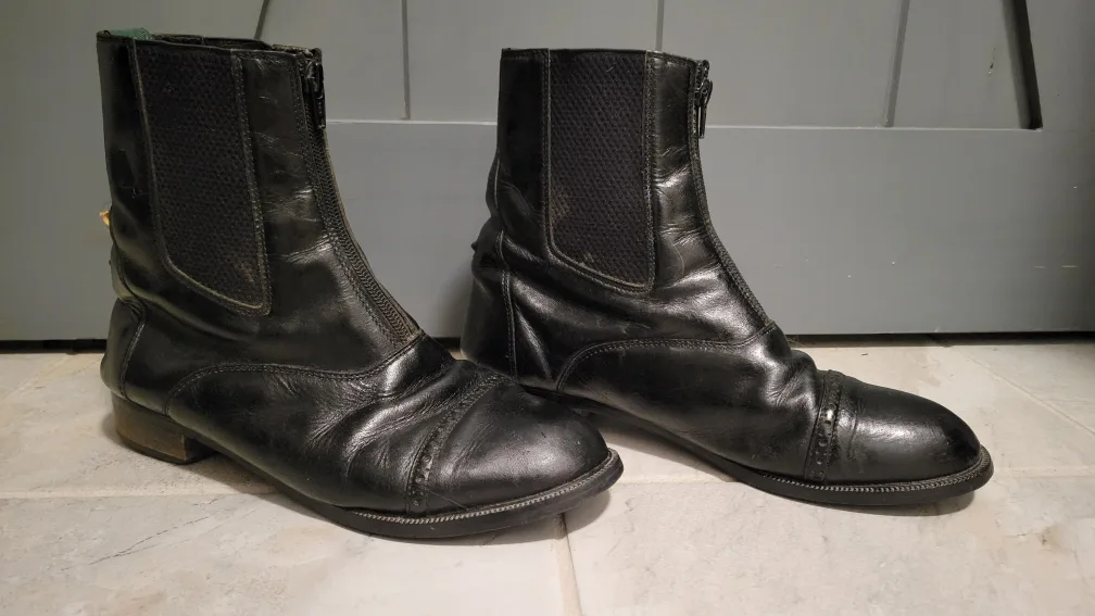 Black Leather Size 9 Riding Boots thumbnail