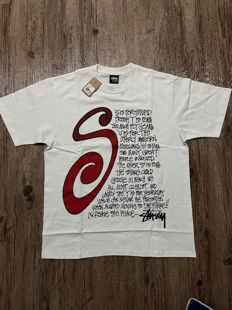 Stussy "S Talk" Tee - Size M, White