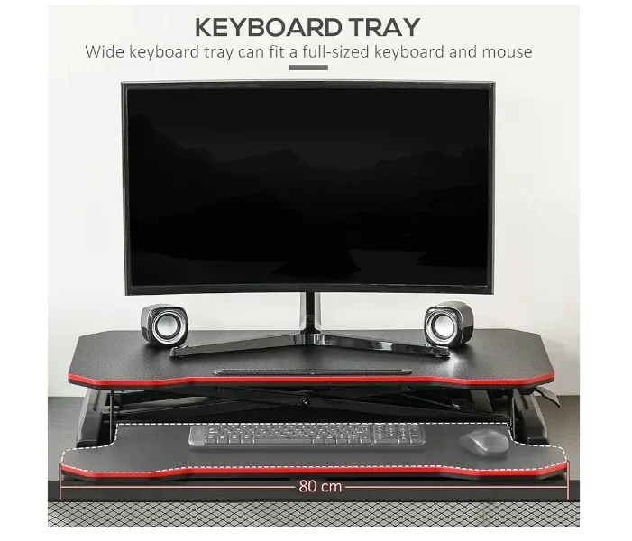 Black Standing Desk Converter (Vinsetto Standing Desk, Hydrolic) thumbnail