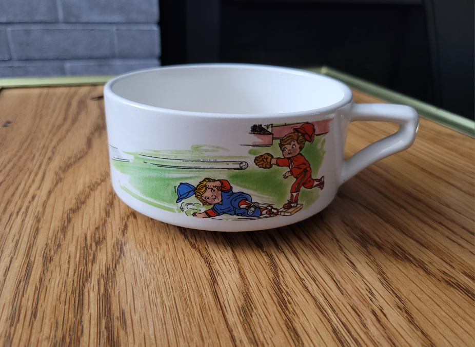 Vintage Lipton Soup Kids' Bowl – Baseball Scene
