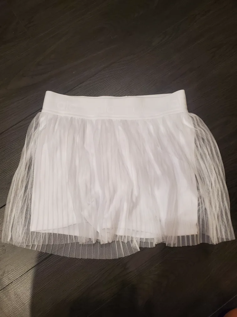 ALO Mesh Flirty Tennis Skirt - White image indicator(2)