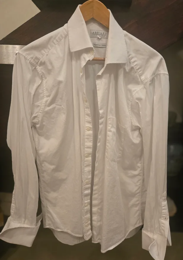 white work shirts, men's size Large & Medium image indicator(3)