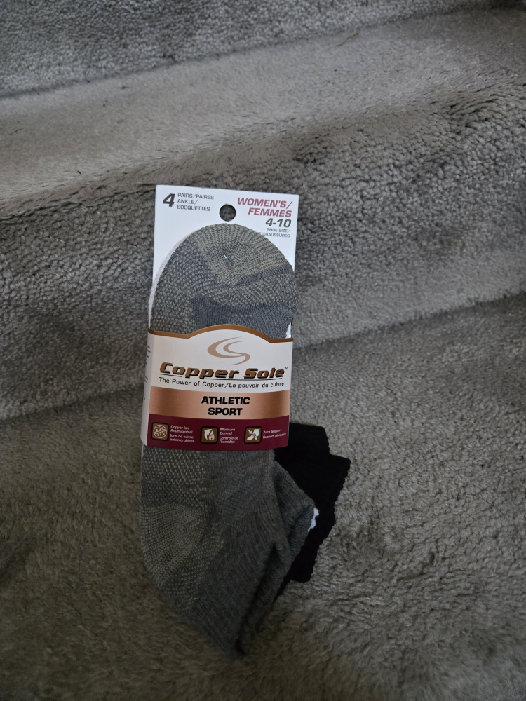 Copper Sole Women's Athletic Sport Socks (4-10)