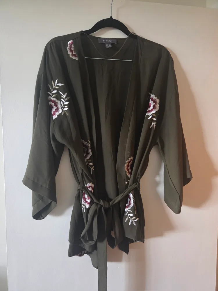 Primark Olive Green Floral Kimono image indicator(2)
