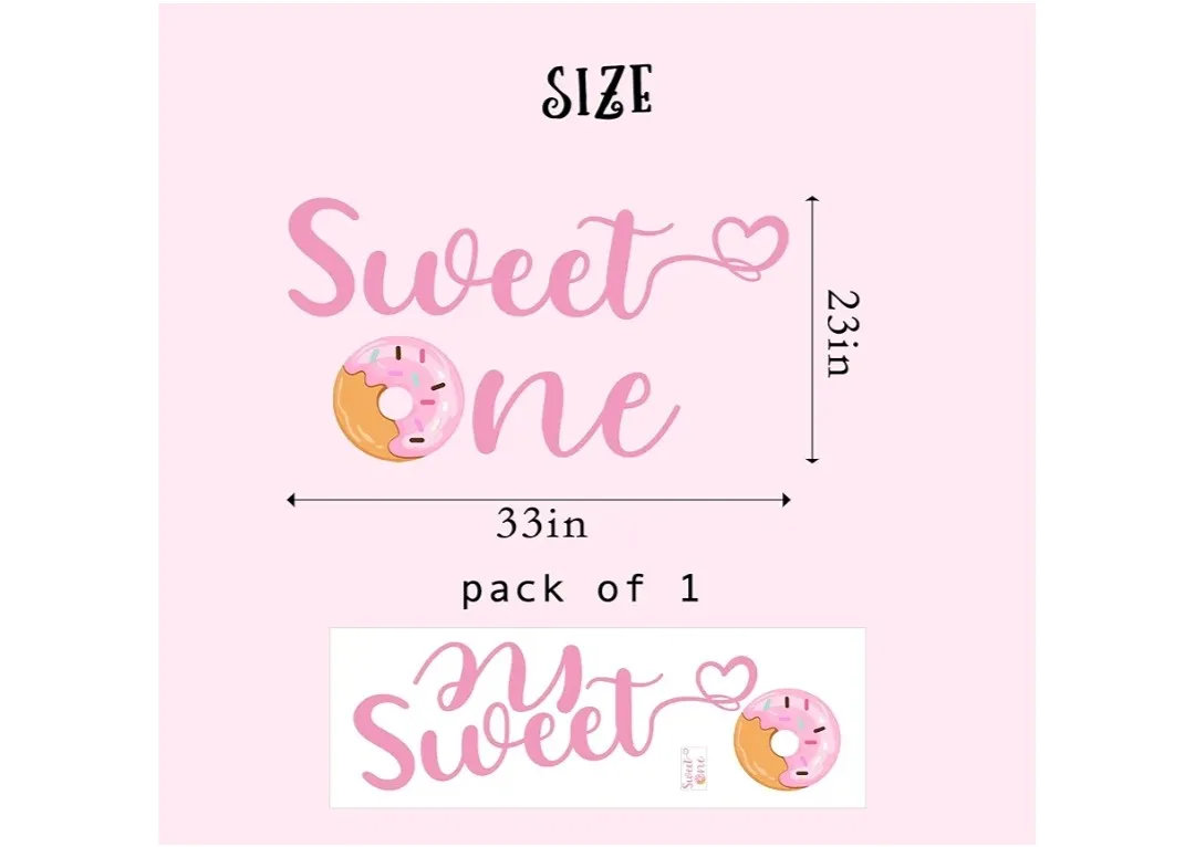 Sweet One Donut Wall Decal, 33"x23" thumbnail