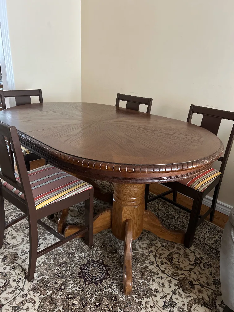 Solid Oak Dining Table with Chairs image indicator(3)
