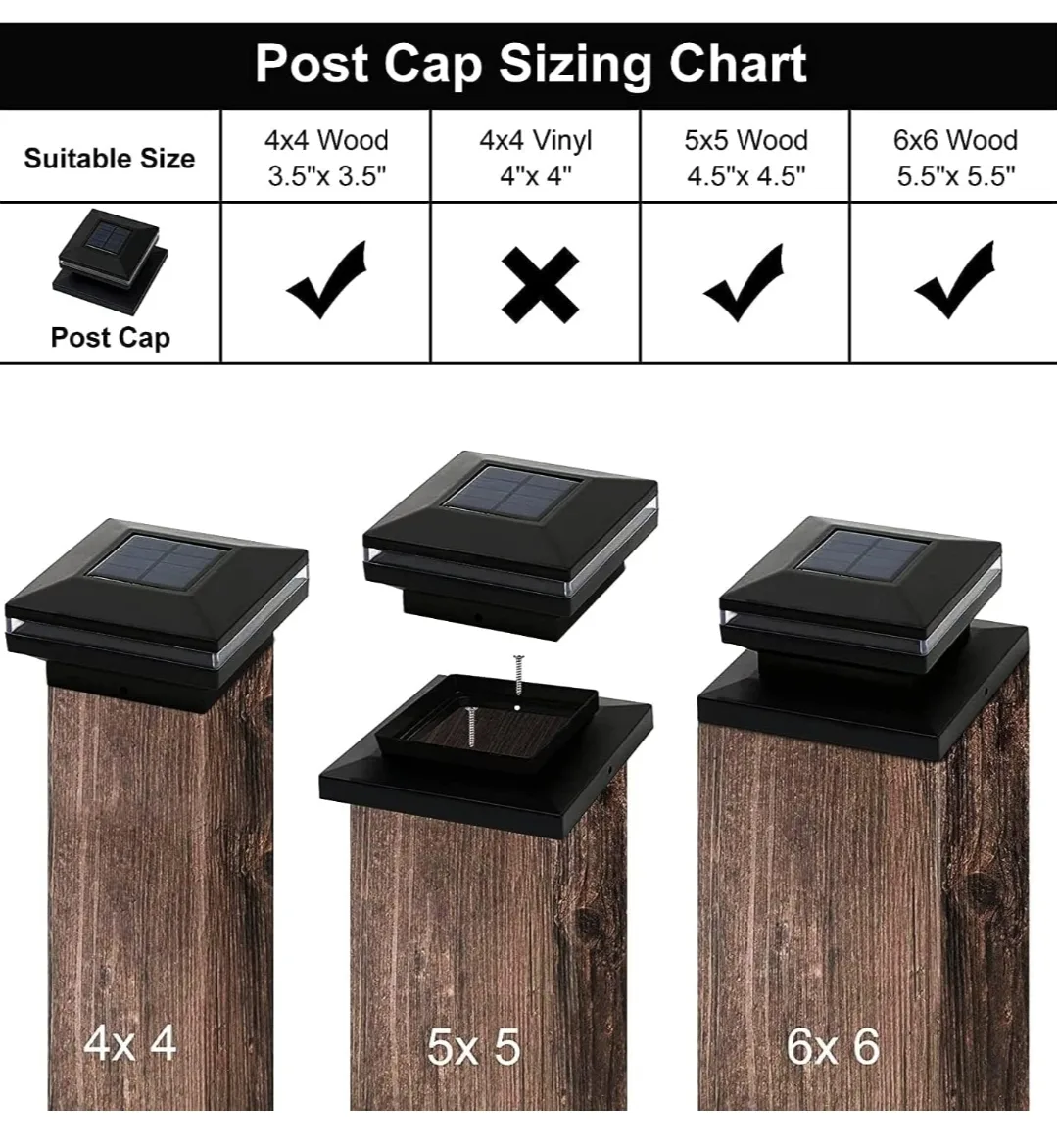 Viewsun 12-Pack Solar Post Cap Lights – Warm White LED for Deck image indicator(5)