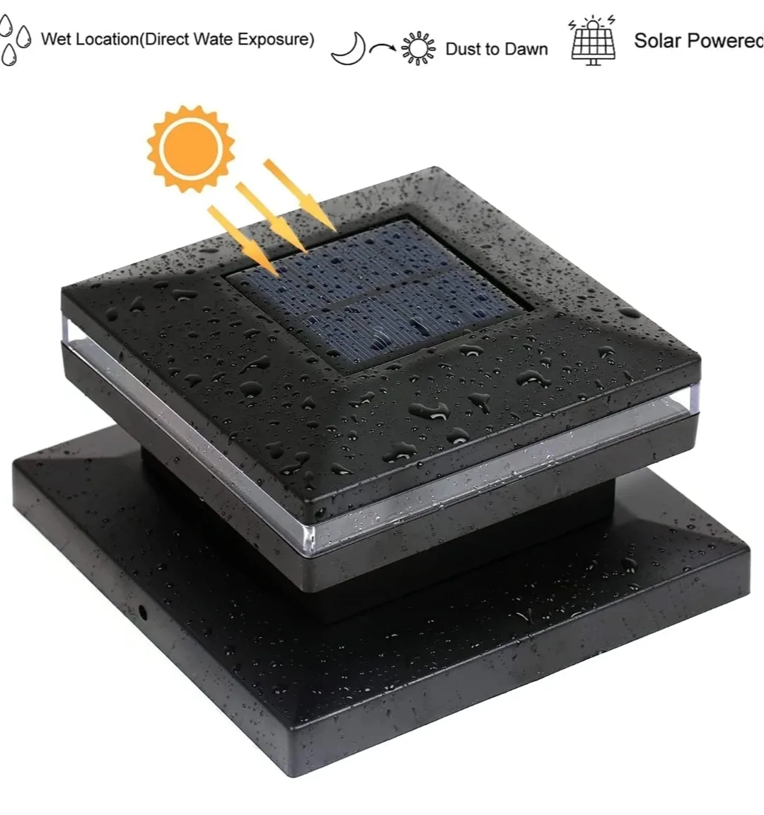 Viewsun 12-Pack Solar Post Cap Lights – Warm White LED for Deck image indicator(6)