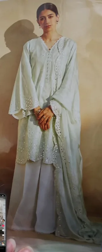 Light Green Embroidered Shalwar Kameez image indicator(5)