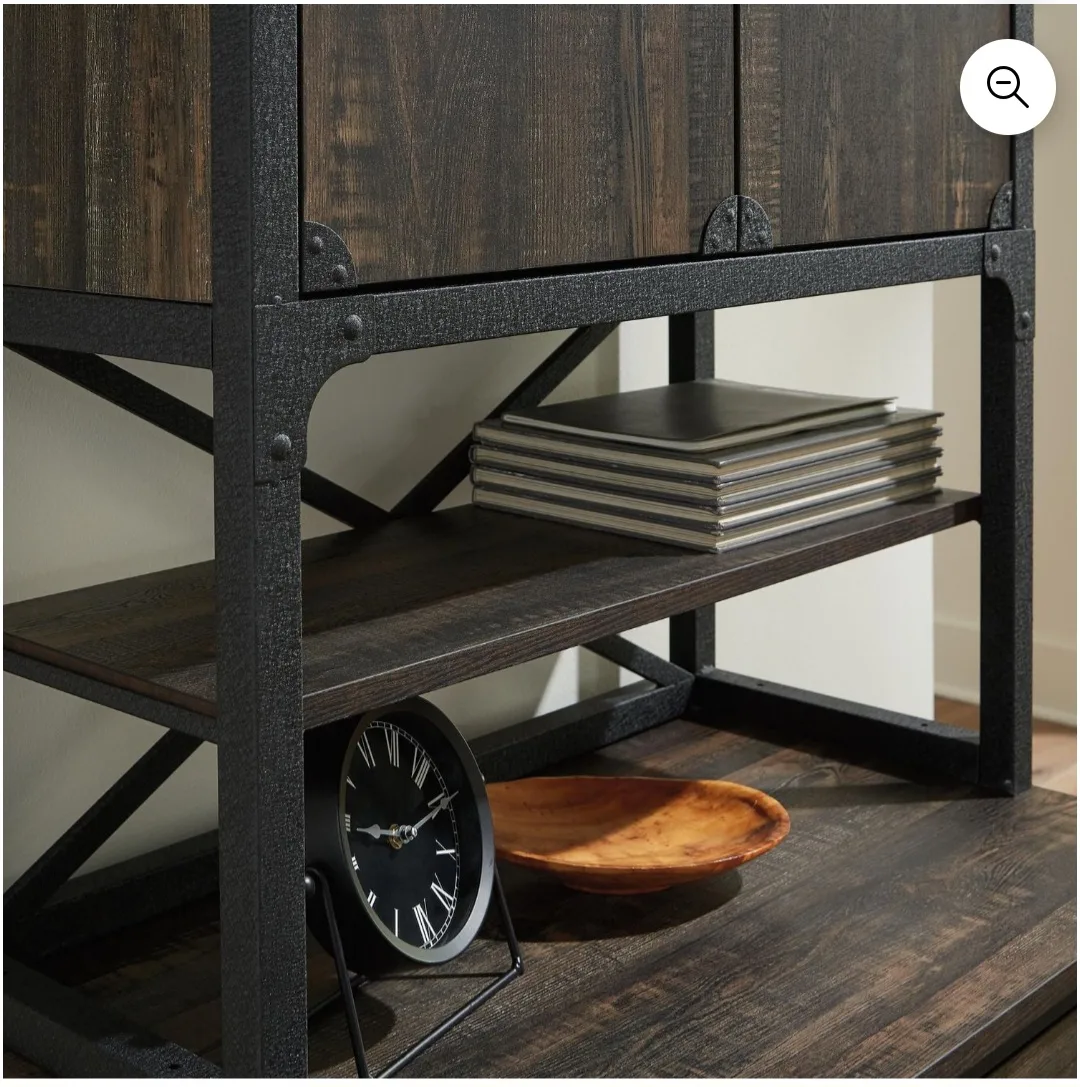 Rustic Wood & Metal Accent Cabinet image indicator(2)