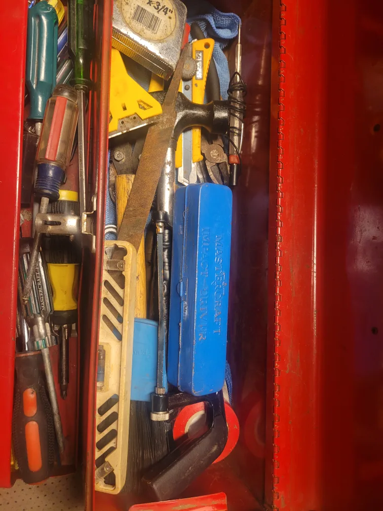 Red Metal Tool Box with Tools image indicator(3)