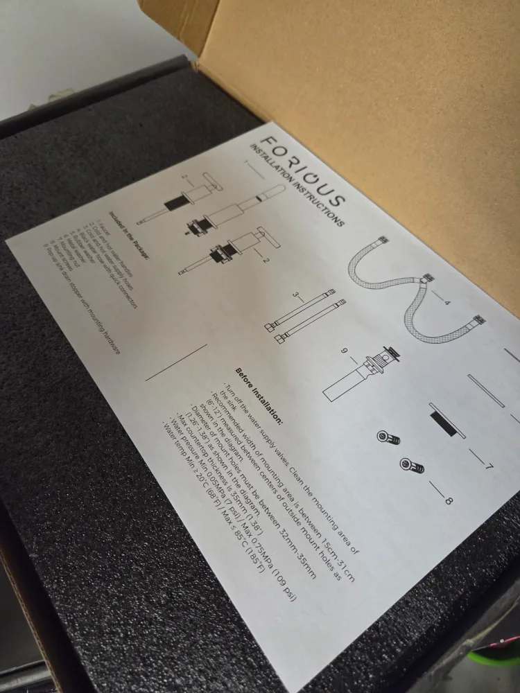 FORIOUS Bathroom Faucet - New in Box image indicator(2)