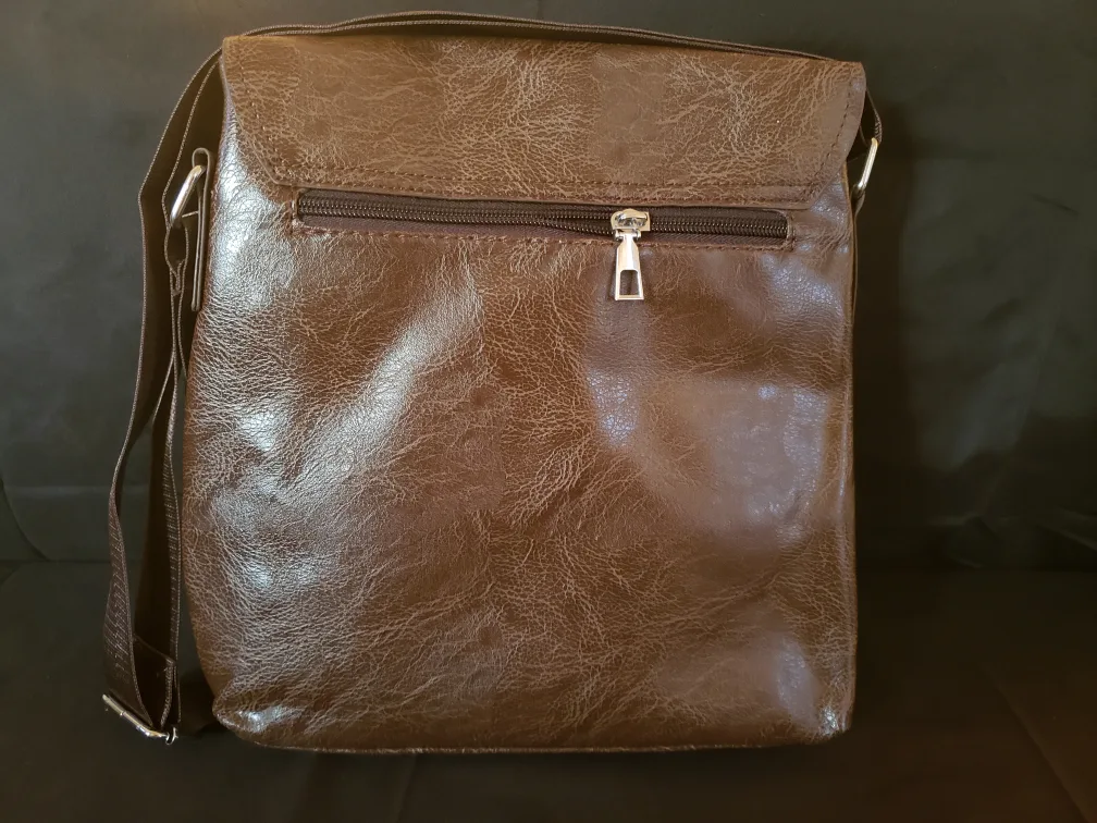 CarlKimu Brown Leather Messenger Bag - New! thumbnail