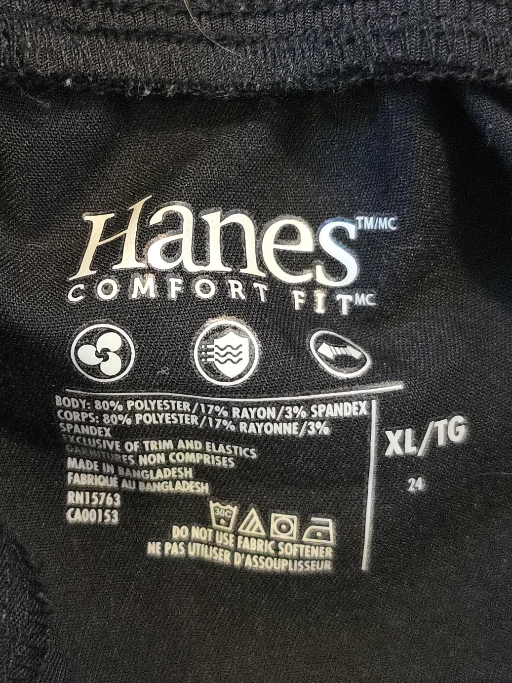 Hanes Comfort Fit Black XL Scrub Pants - photo 2