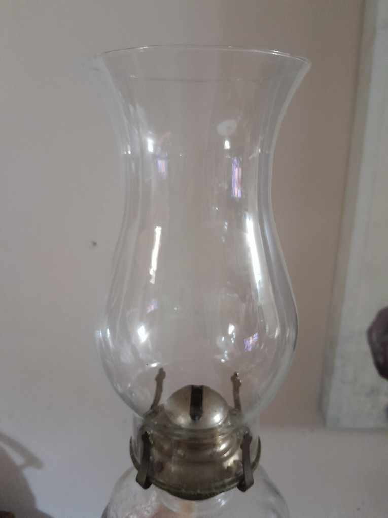 Vintage Clear Glass Oil Lamp - photo 2