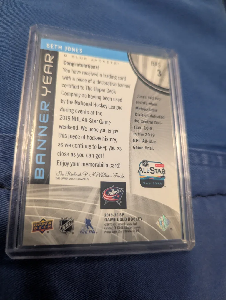 Seth Jones 2019-20 SP Game Used Hockey Card banner year image indicator(2)