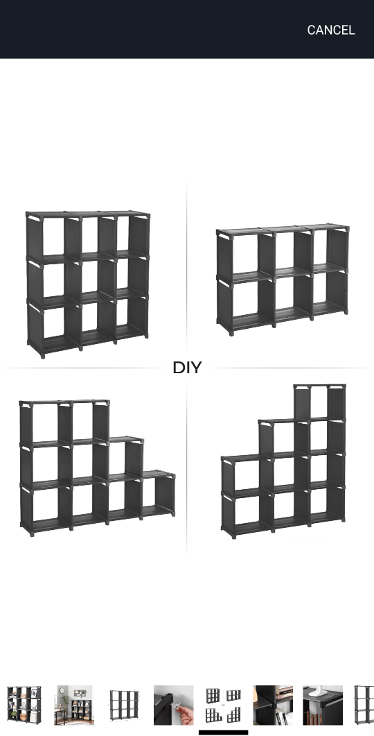 9-Cube Storage Shelf Organizer, Black - photo 5