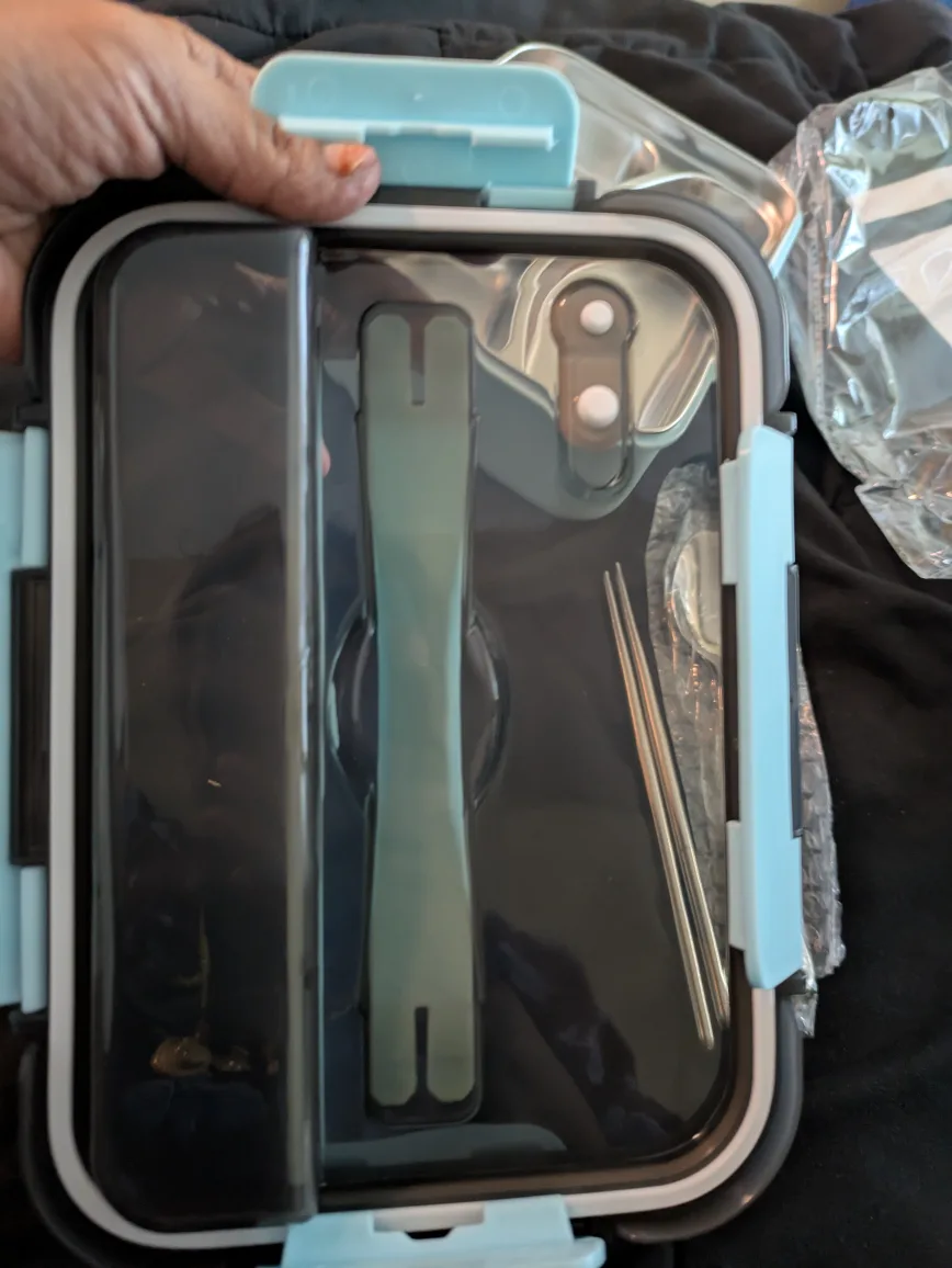 brand new stainless steel 3 compartments lunch box image indicator(10)