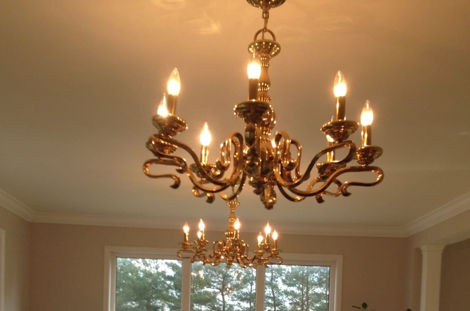 Brass Chandelier Lighting Fixture 2 matching