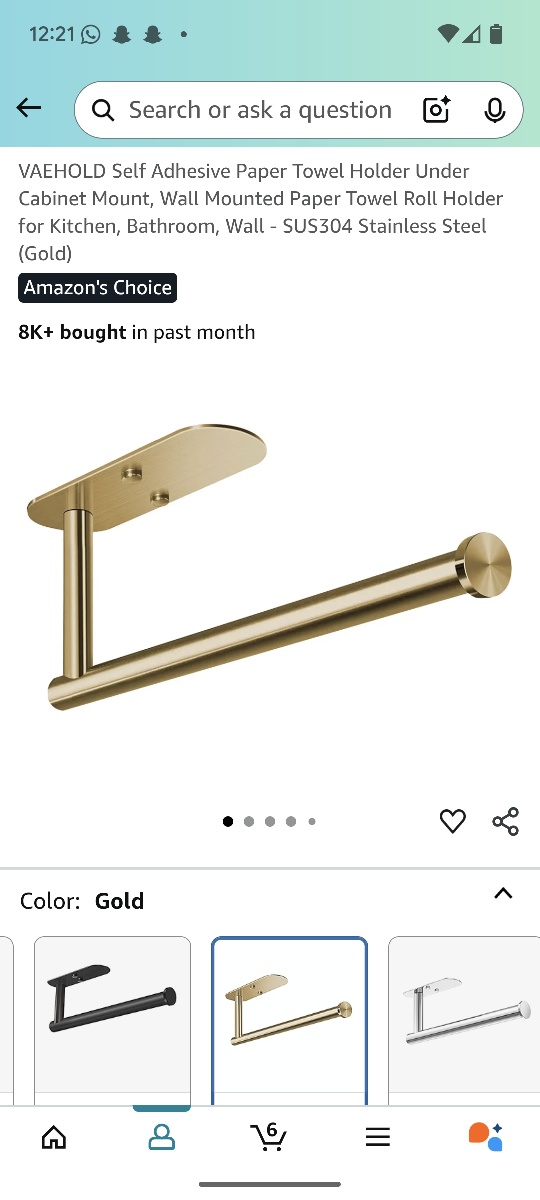 VAEHOLD Gold Paper Towel Holder - New in Package!