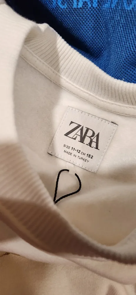 Zara Girls' White Embellished Sweatshirt - Size 11-12 thumbnail