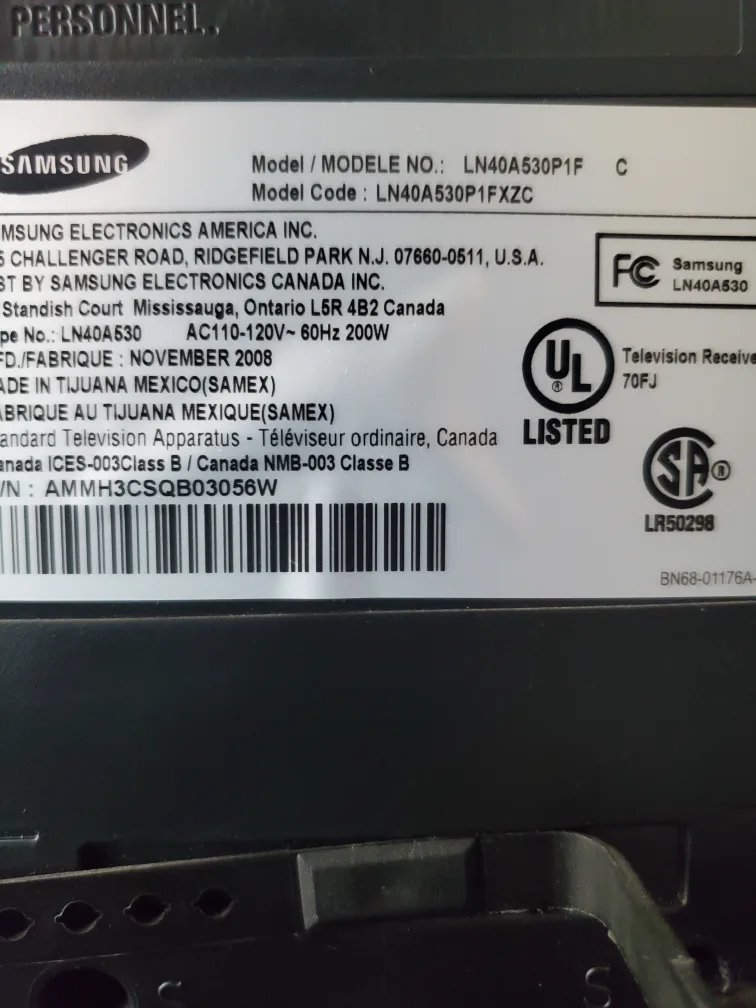 Samsung LN40A530P1F 40" TV image indicator(2)