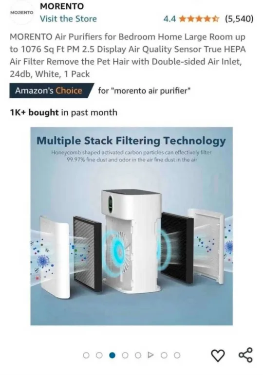 Morento Air Purifier image indicator(7)