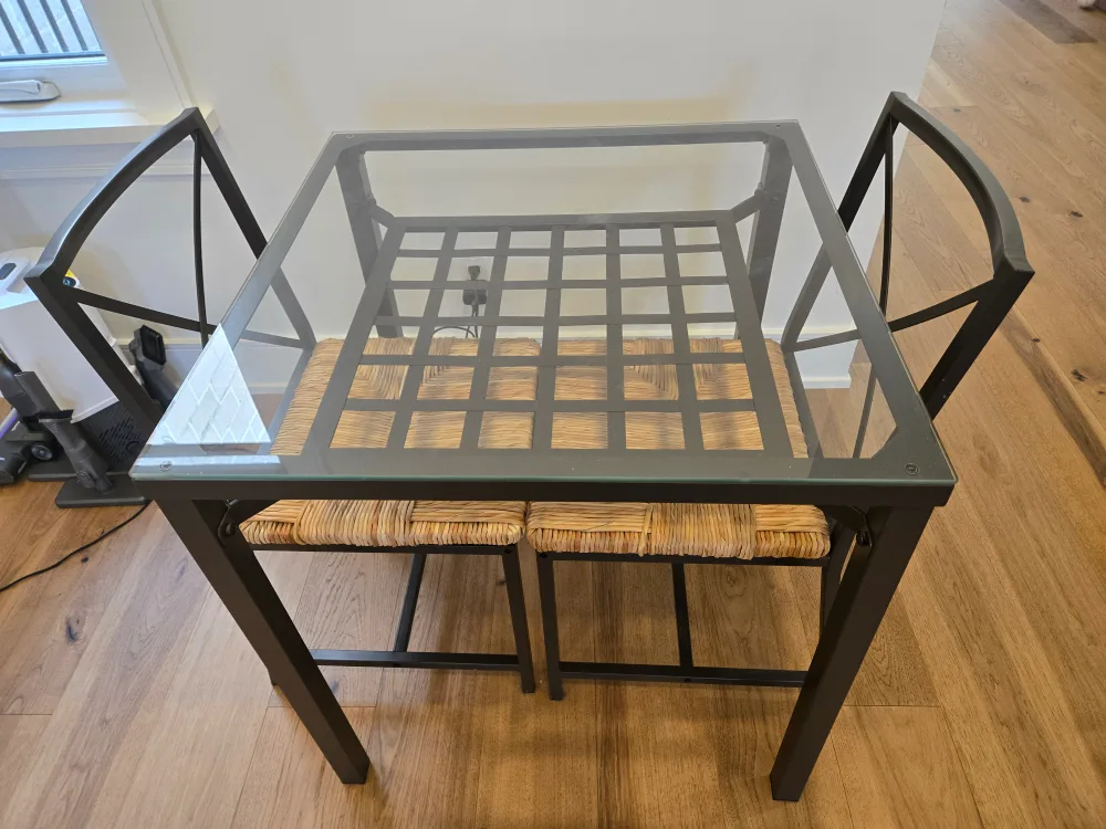 Glass Top Table with 2 Chairs thumbnail