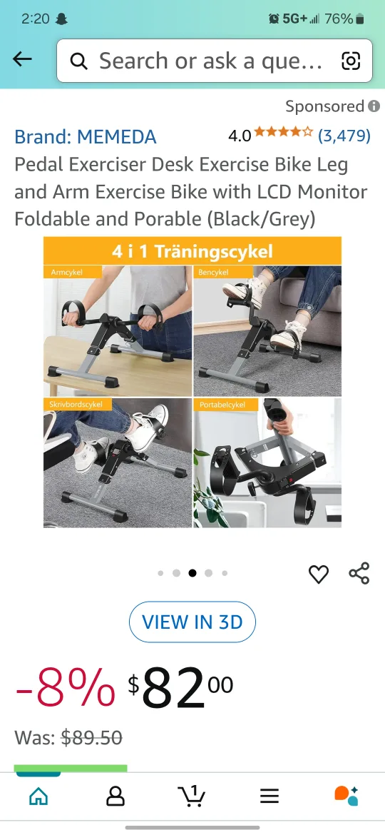 MEMEDA Pedal Exerciser - Desk Bike image indicator(4)