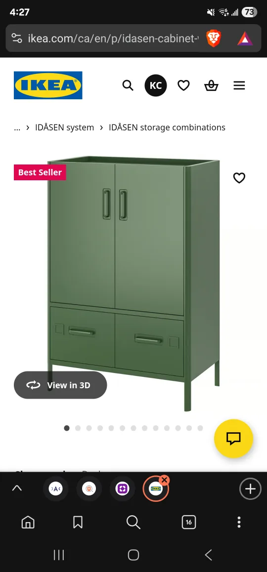 IKEA IDÅSEN Dark Green Cabinet