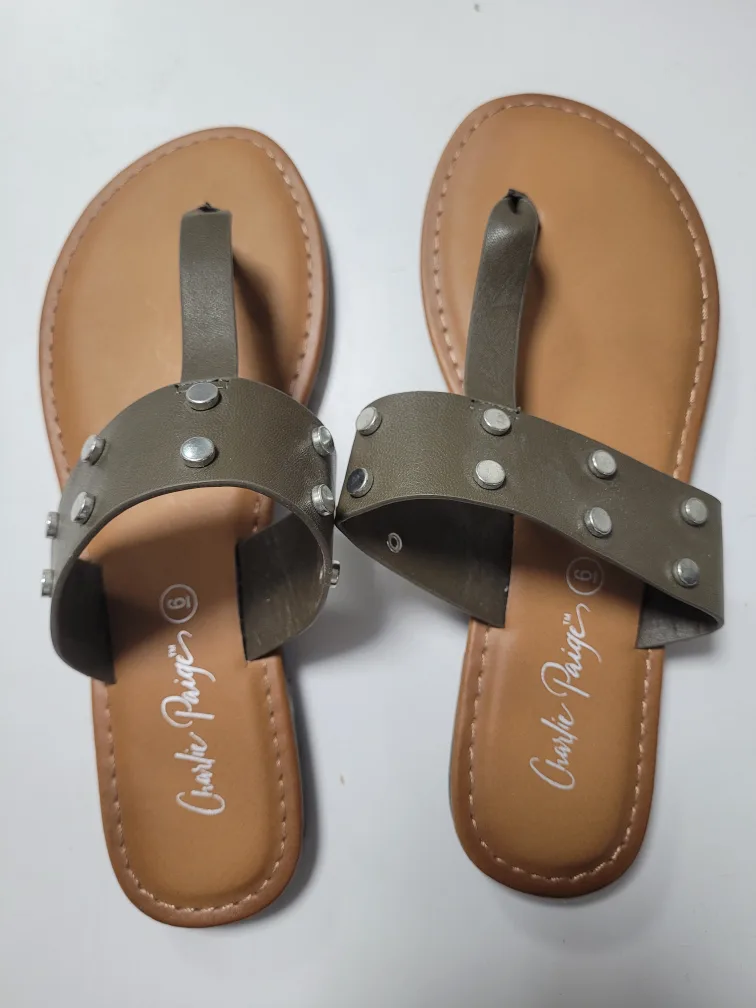 Charlie Paige Olive Sandals - Womens Size 6 (Never Worn!) thumbnail