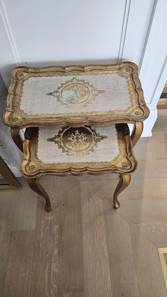 Vintage Wood Nesting Table