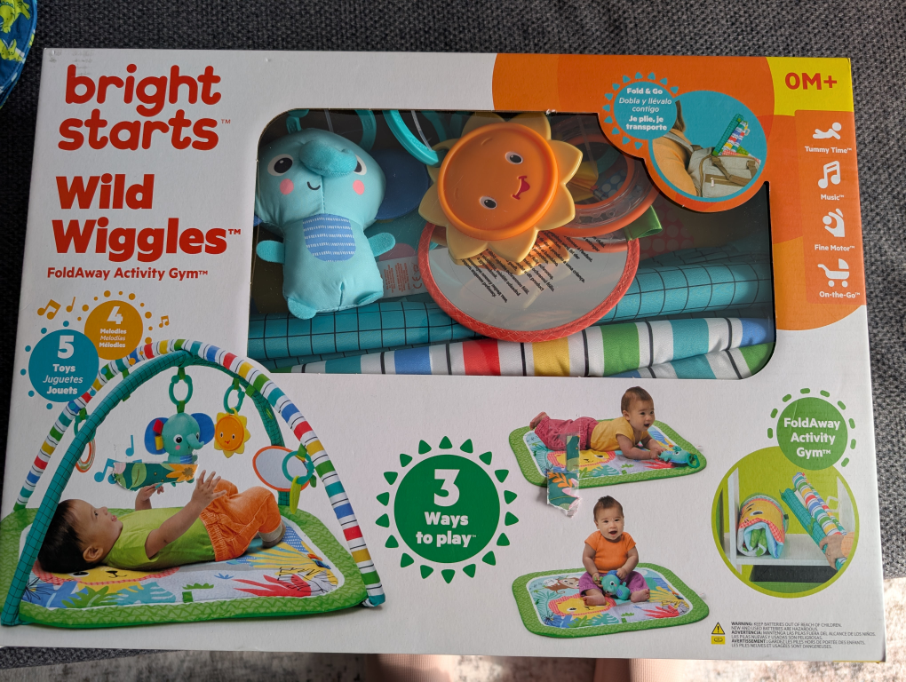 Bright Starts Wild Wiggles FoldAway Activity Gym - New