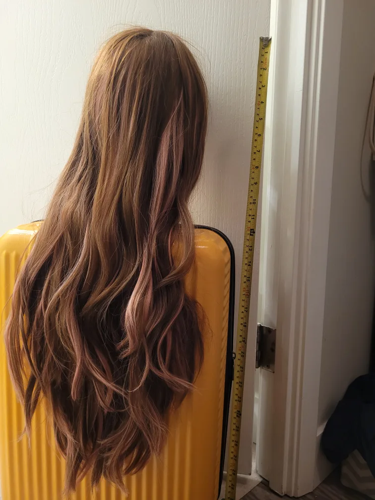 Wig - Long Wavy Brown with Pink Highlights image indicator(3)