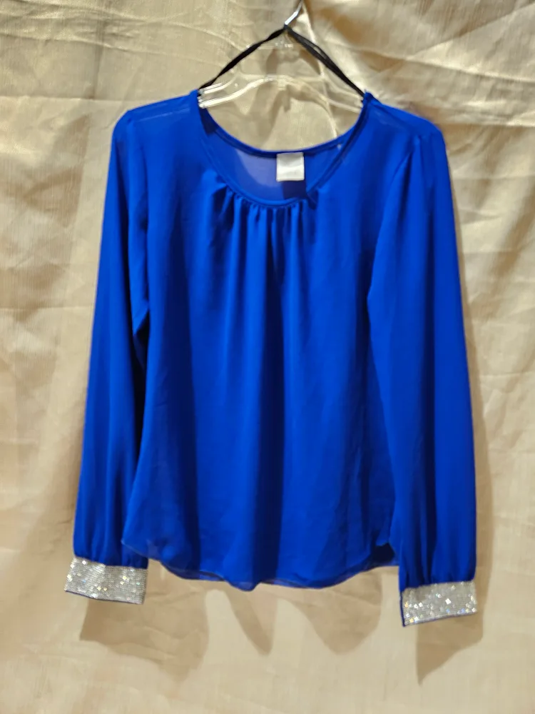 Tovia Blue Long Sleeve Blouse thumbnail