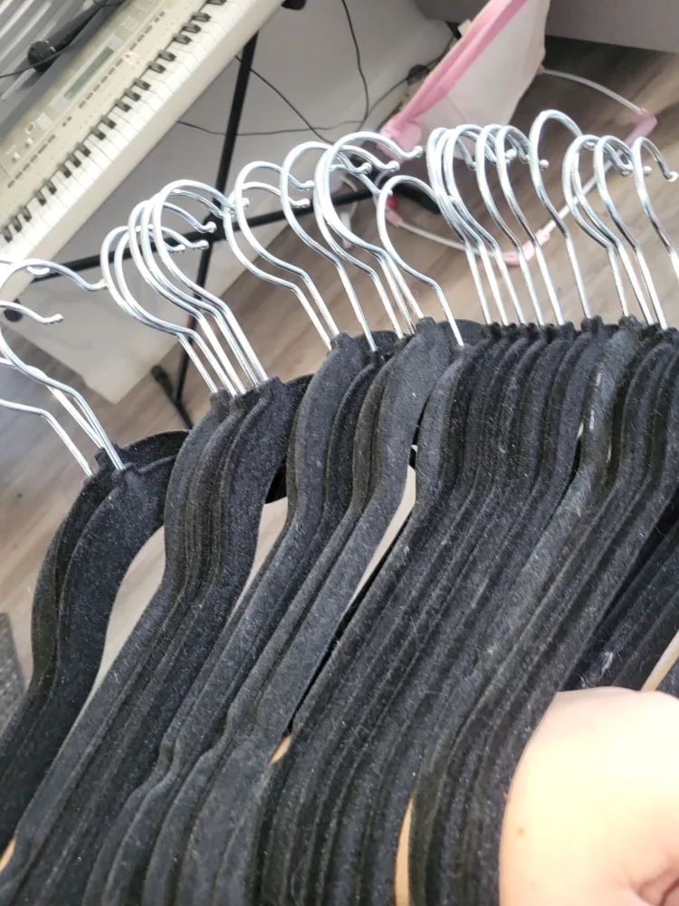 Black Velvet Clothes Hangers - Set of 25 thumbnail