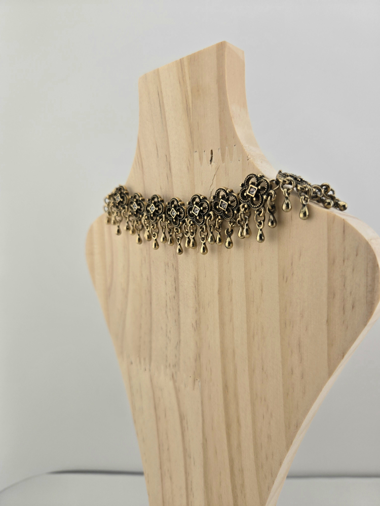 Vintage Style Flower Drop Choker Necklace - photo 2