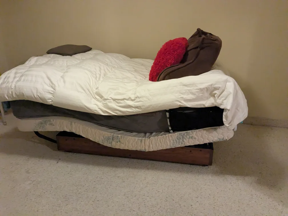 Adjustable Bed with plush mattress