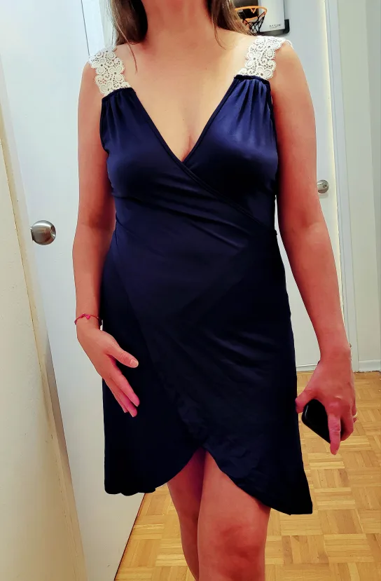 swim vacation dress navy blue thumbnail