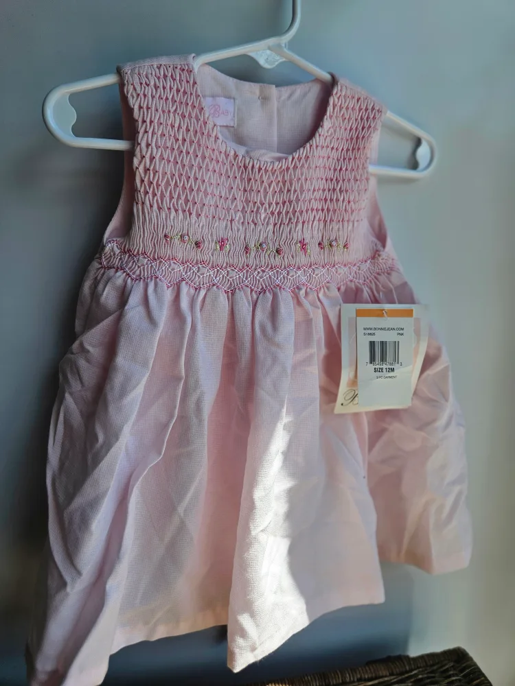 Bonnie Jean Pink Smocked Dress - Size 12M thumbnail