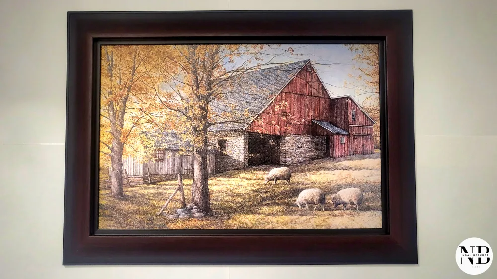 Antique Farm Painting-Like New! thumbnail