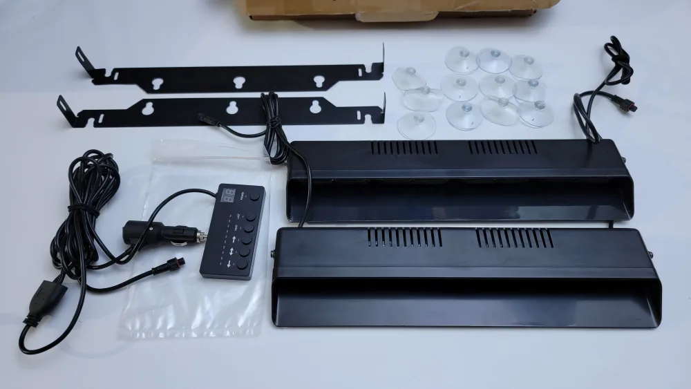 48 LED Dash Strobe Light Bar w/ Digital Controller – Red/Blue image indicator(2)