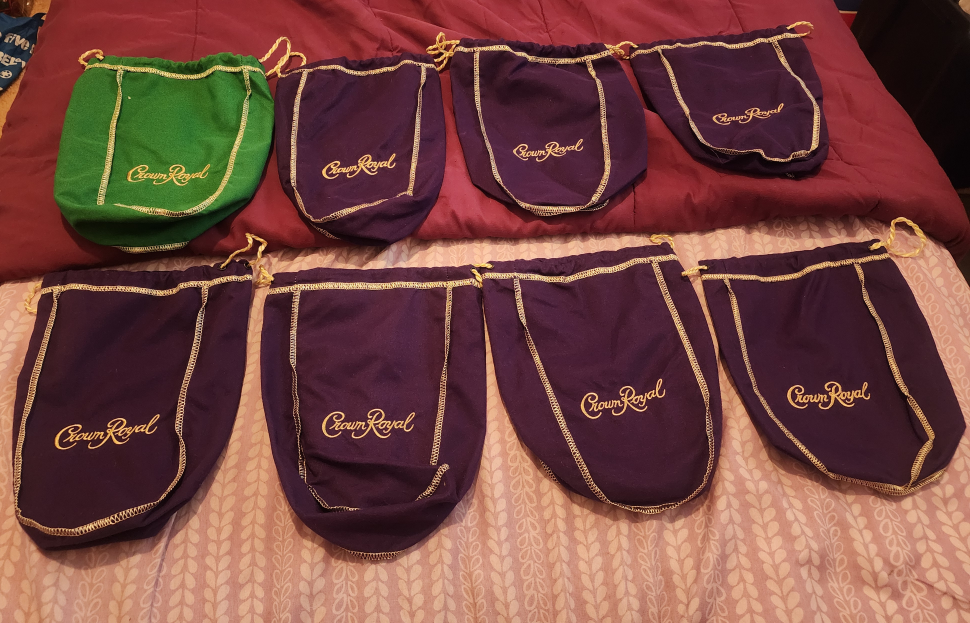 Crown Royal Bags - 31 Purple, 1 Green CASH ONLY