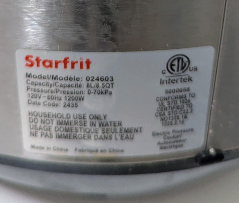 Starfrit Electric Pressure Cooker 8.5L - photo 4