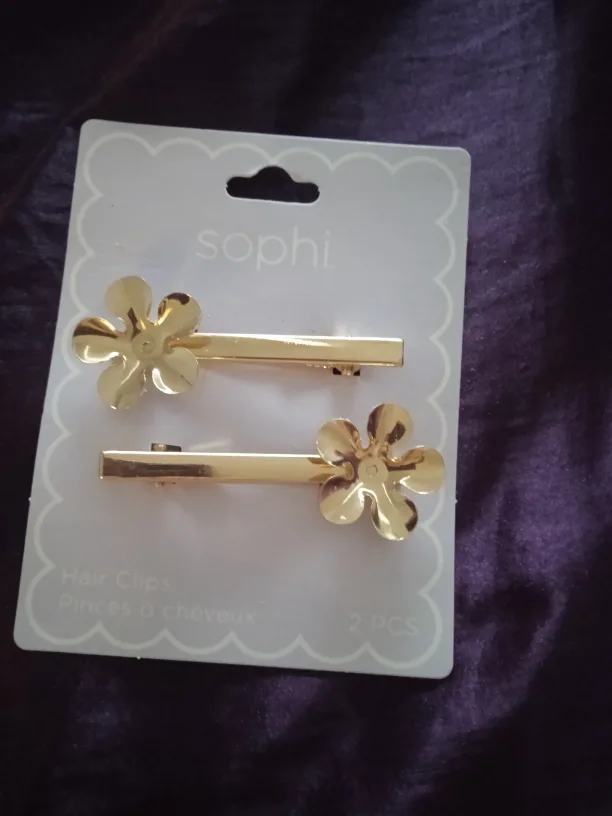 Sophi Gold Flower Hair Clips - 2 Pcs thumbnail