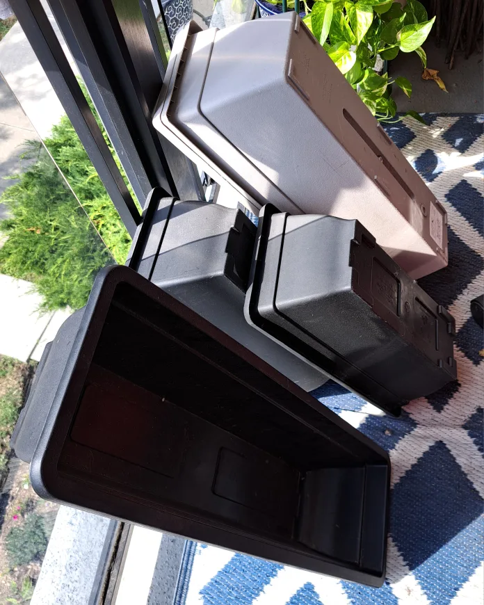 5 x Rectangular Plant Pots - Grey & Black thumbnail