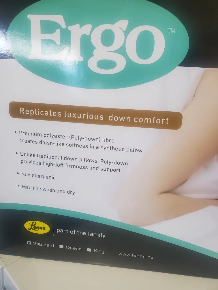 Ergo Deluxe Hotel Comfort Pillow - New in Box! thumbnail