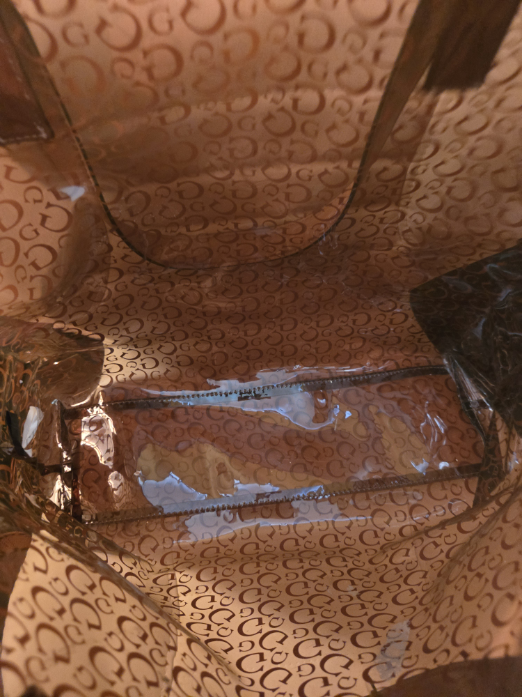 GUESS Transparent Brown/Gold Tote Bag - photo 2