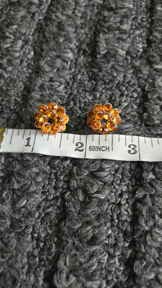 Citrine Gemstone Stud stainless steel Earrings image indicator(2)